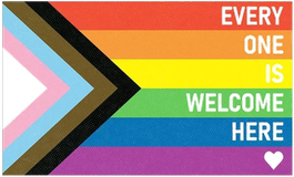 Progress pride flag - everyone is welcome here